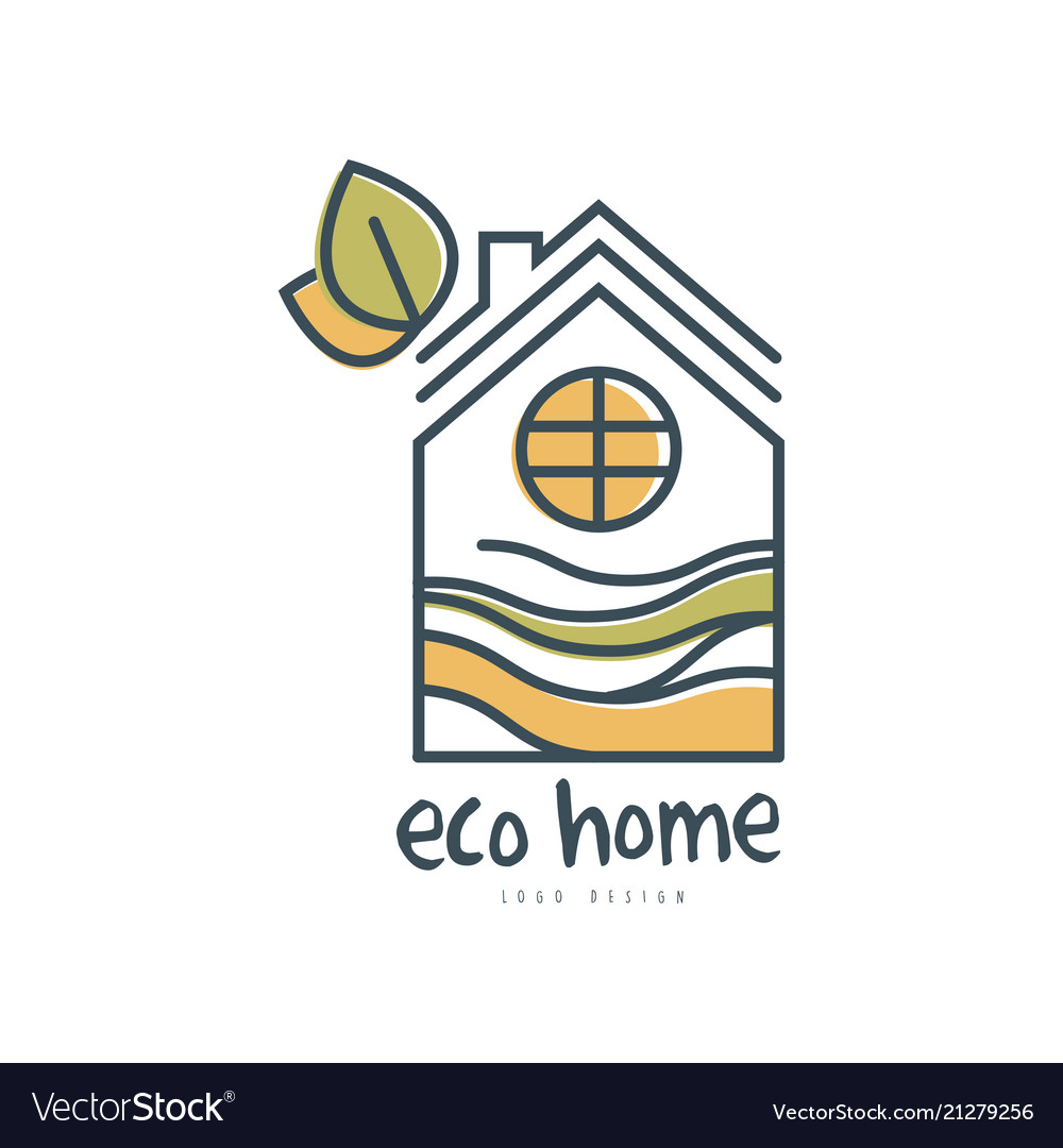 Eco home logo design ecologic sign