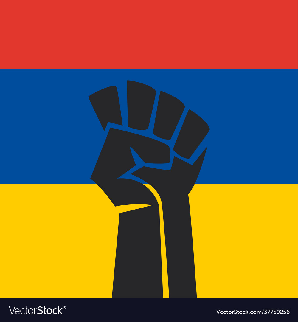 Fist In Colombian Upside Down Flag Royalty Free Vector Image 3551