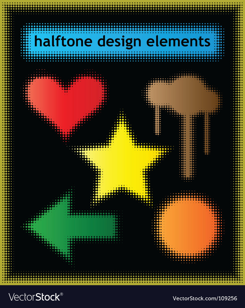 Halftone design elements