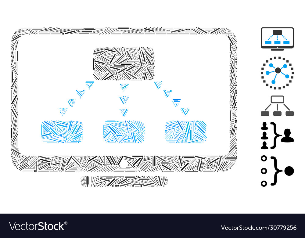 Hatch hierarchy monitoring icon mosaic vector image Hatch hierarchy monitoring icon mosaic