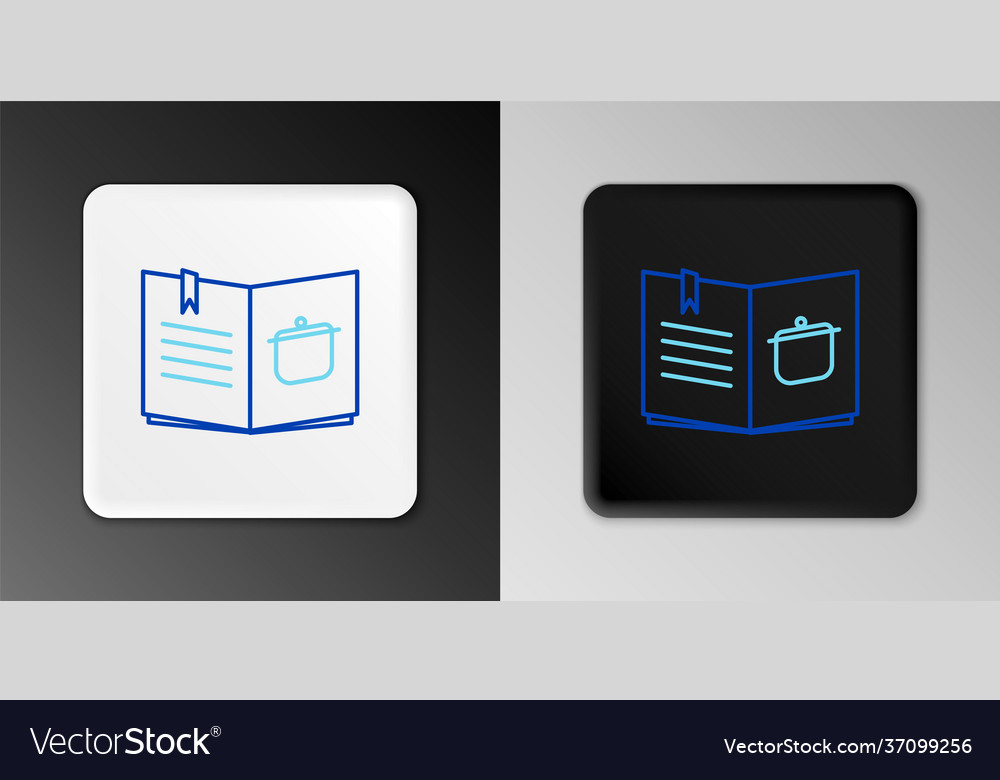 Line cookbook icon isolated on grey background vector image Line cookbook icon isolated on grey background