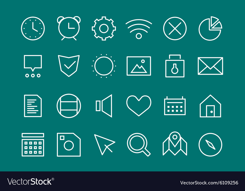 Outline ui user interface technology white