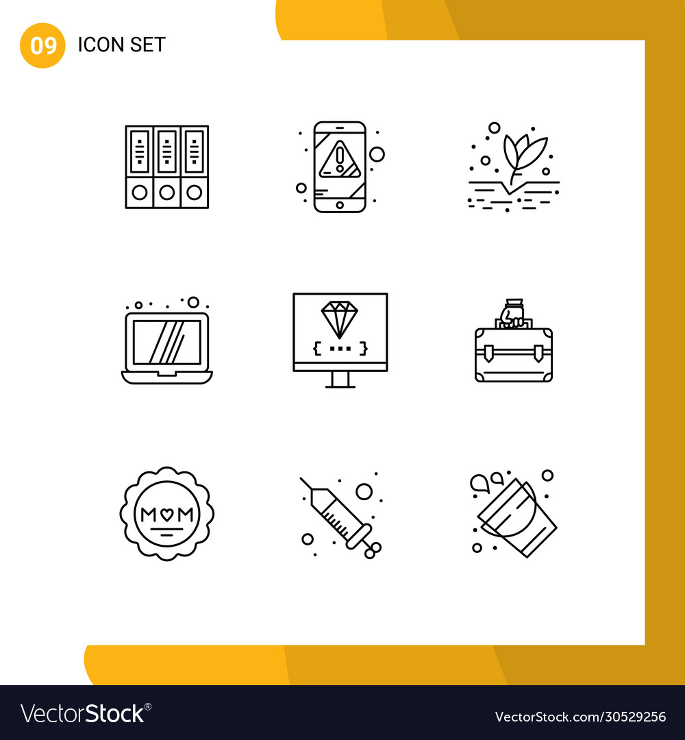 Pictograph set 9 simple outlines coding
