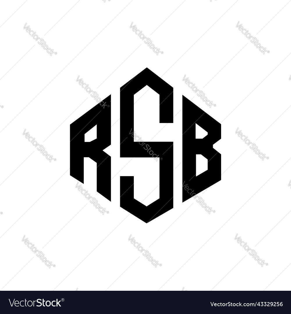 Rsb letter logo design with polygon shape Vector Image