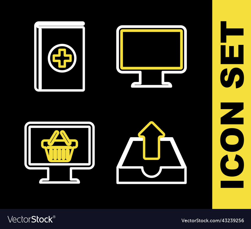 Set line computer monitor screen upload inbox