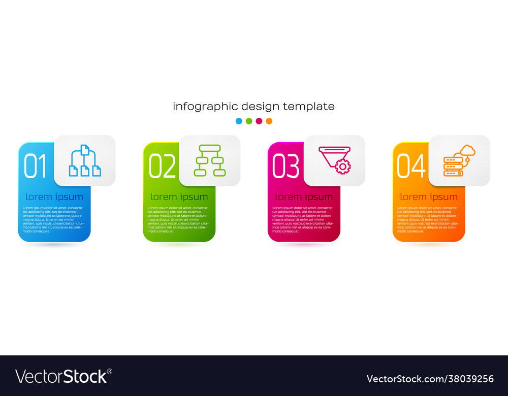 Set line folder tree hierarchy organogram chart vector image Set line folder tree hierarchy organogram chart