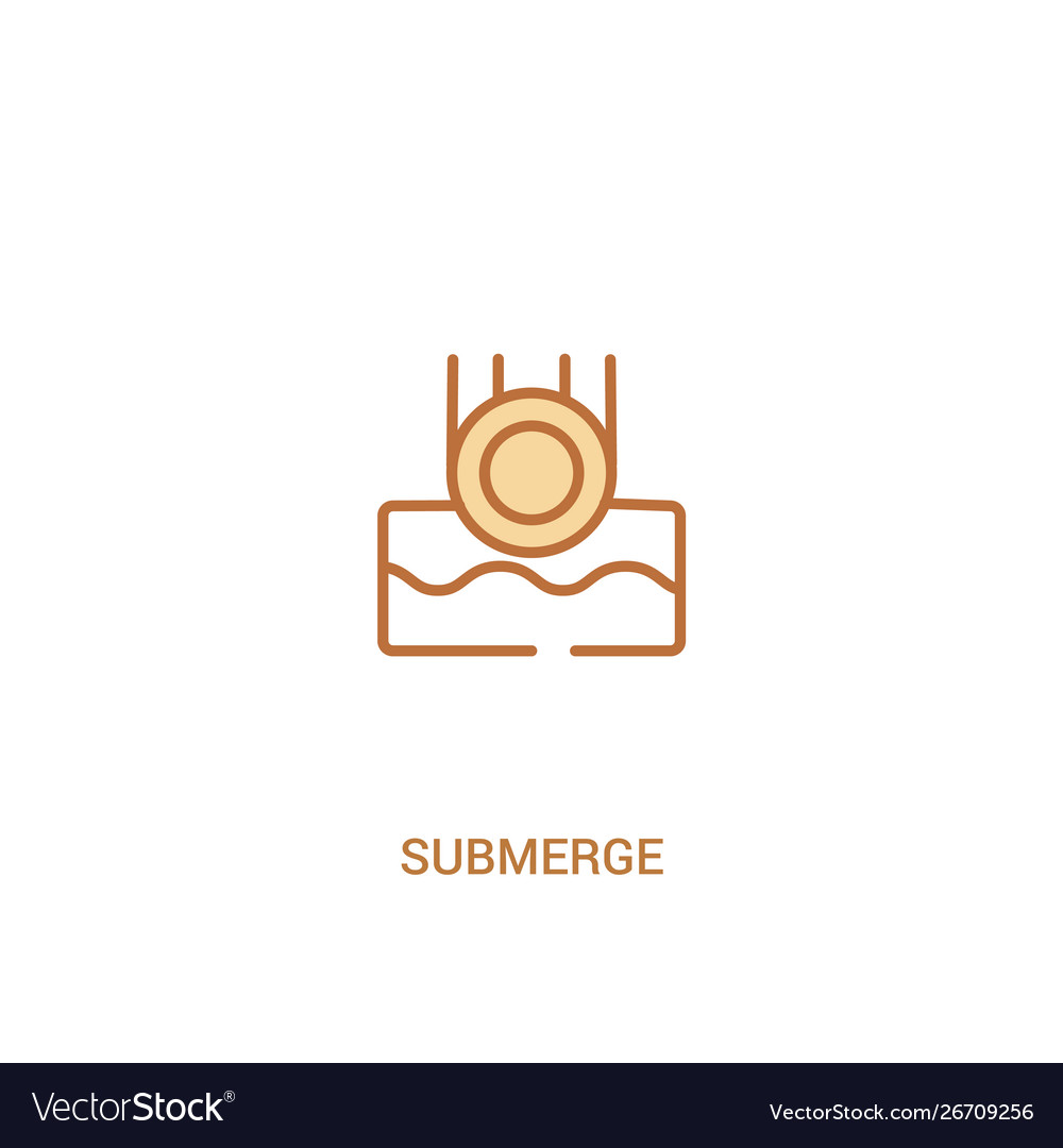 Submerge concept 2 colored icon simple line vector image Submerge concept 2 colored icon simple line