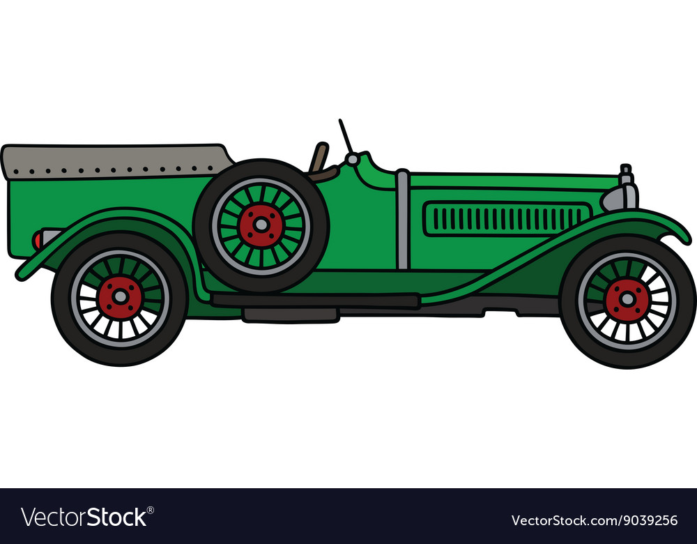 Vintage green racing car