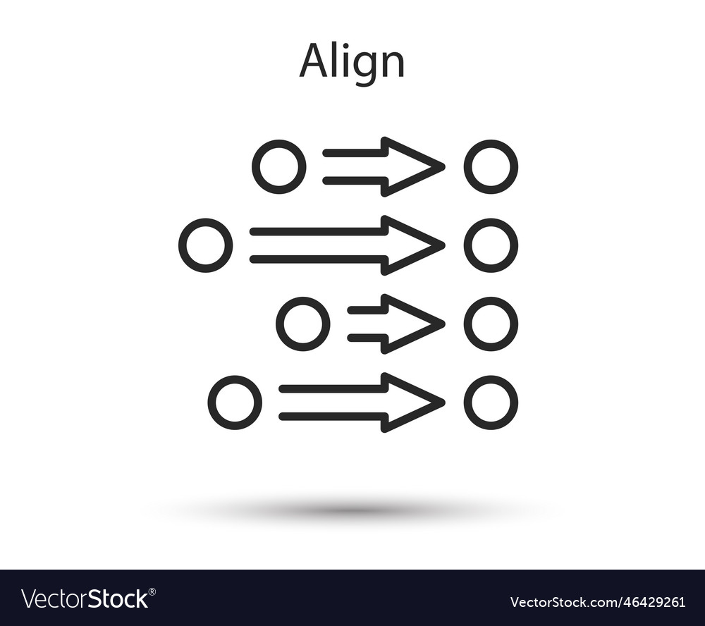 Align order line icon ordering or alignment sign