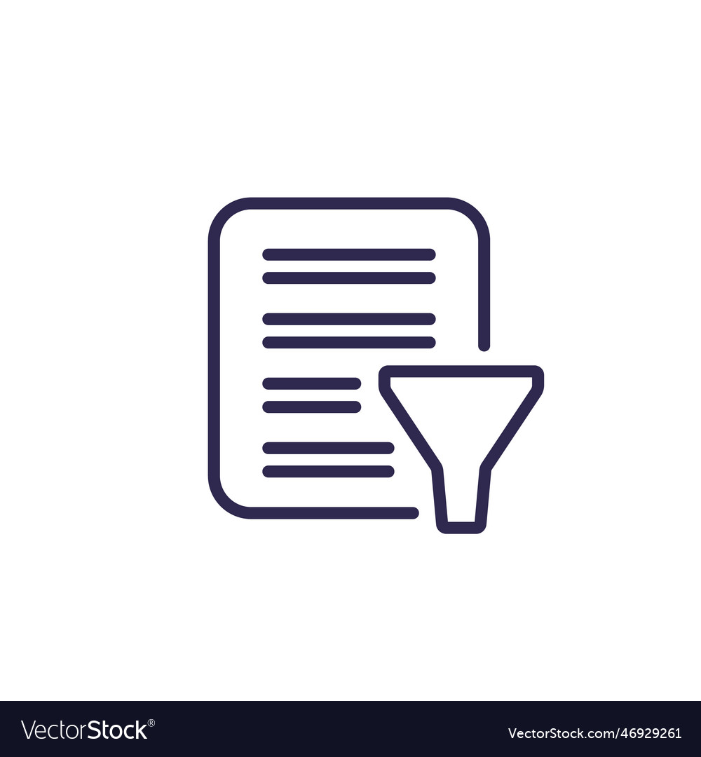 Data filtering icon line
