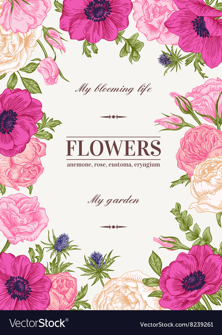 Floral background with flowers Royalty Free Vector Image