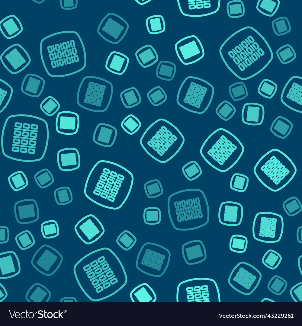 Green line binary code icon isolated seamless vector image Green line binary code icon isolated seamless