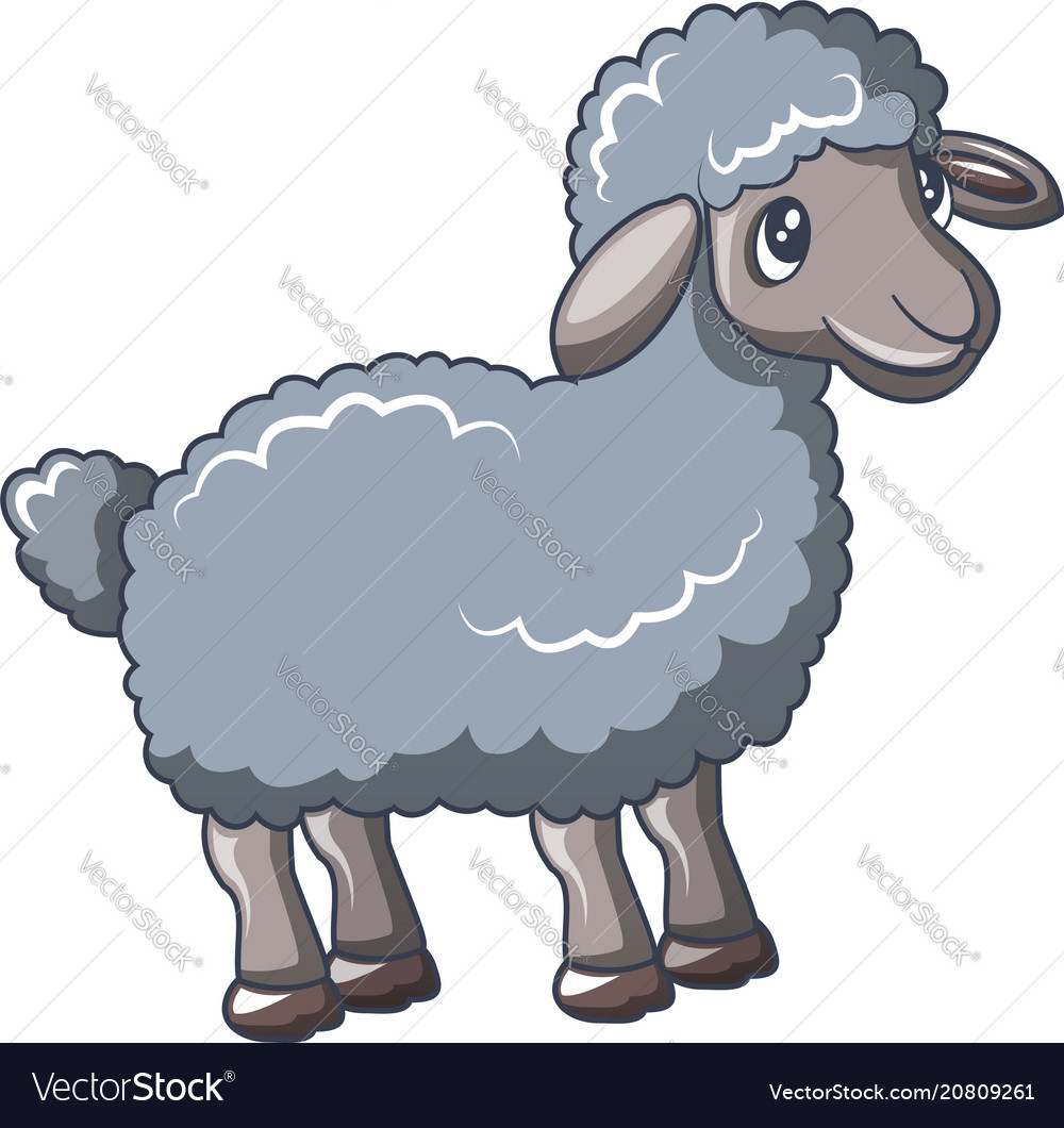 Grey sheep icon cartoon style Royalty Free Vector Image