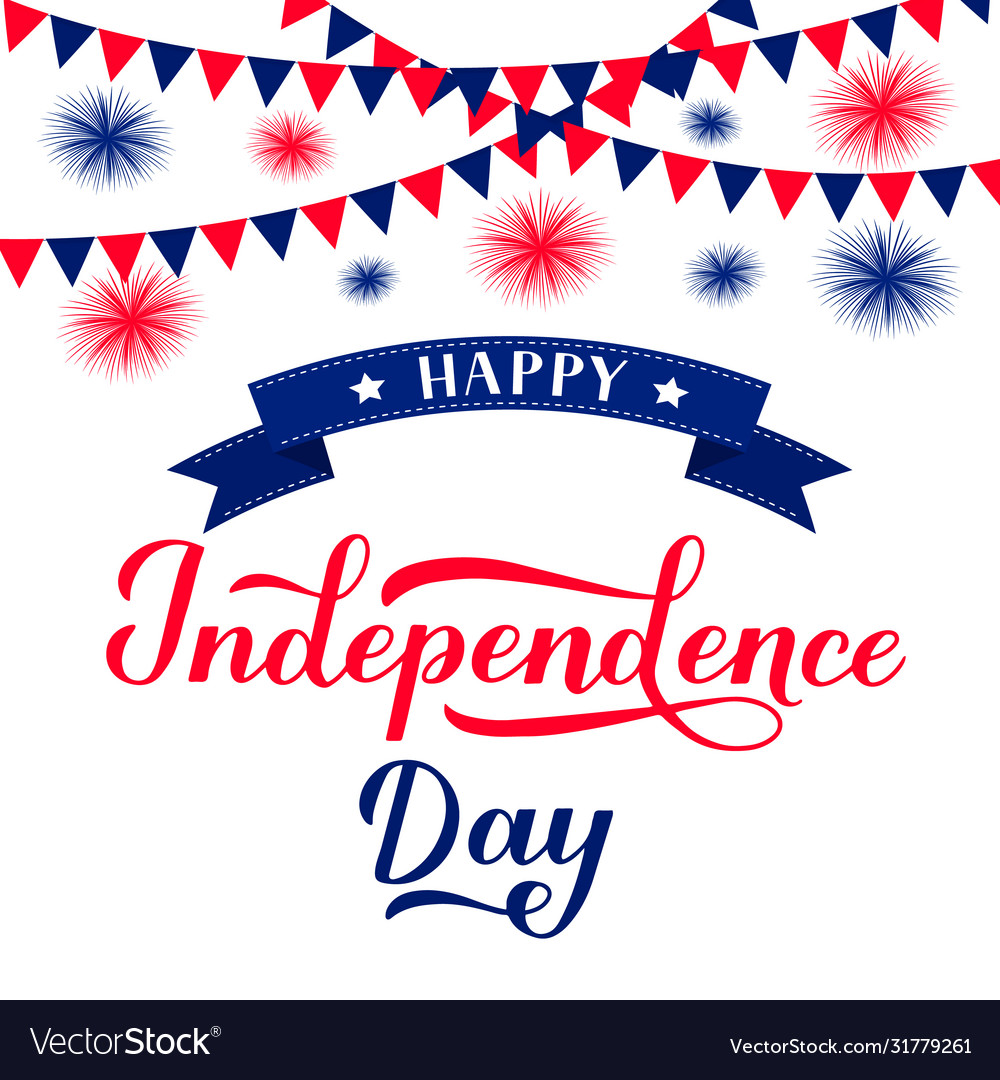 Happy independence day calligraphy hand lettering