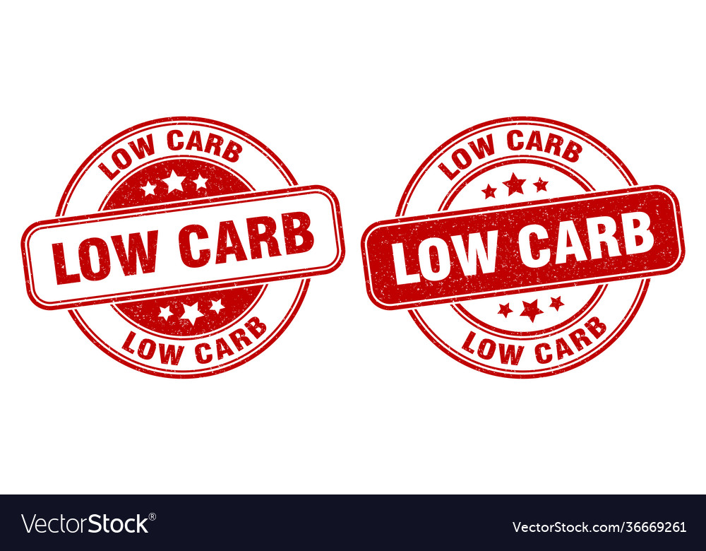 Low Carb Stempel Etikett runde Grunge Zeichen