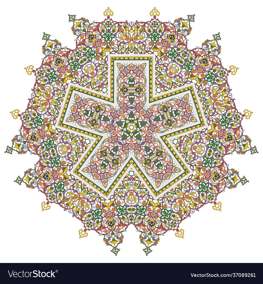 Pentagonal mandala five pointed design element eps vector image Pentagonal mandala five pointed design element eps