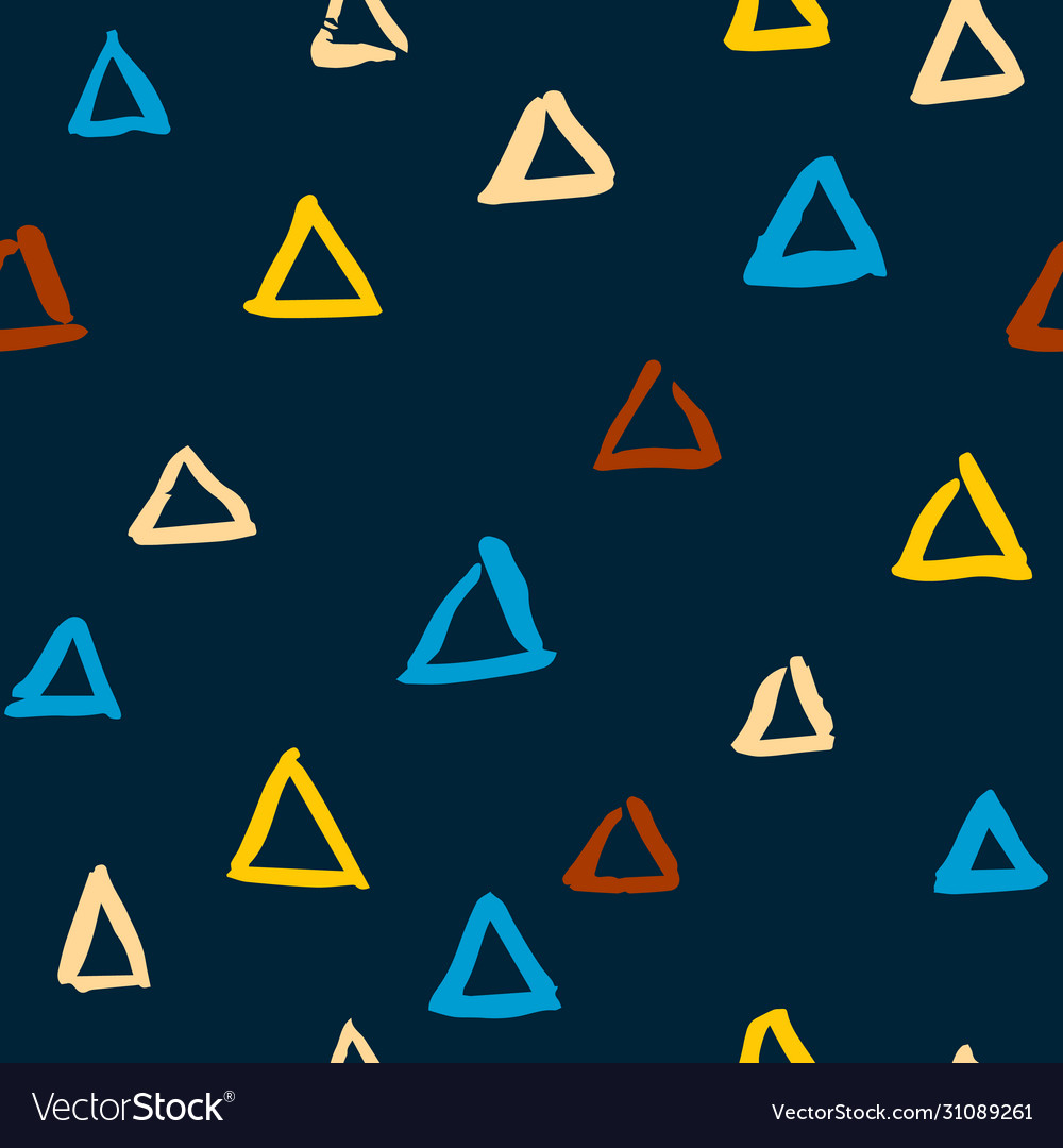 Seamless pattern with textured triangles vector image Seamless pattern with textured triangles
