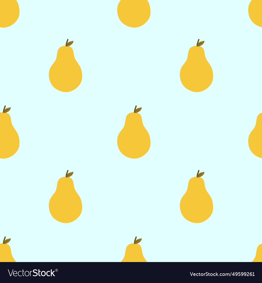 Seamless pattern with whole pear fresh