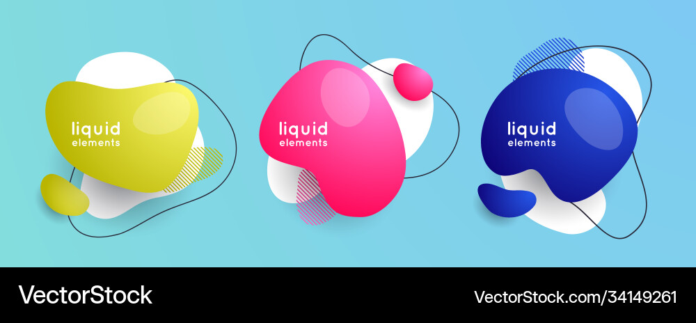 Set abstract liquid shape banners Royalty Free Vector Image