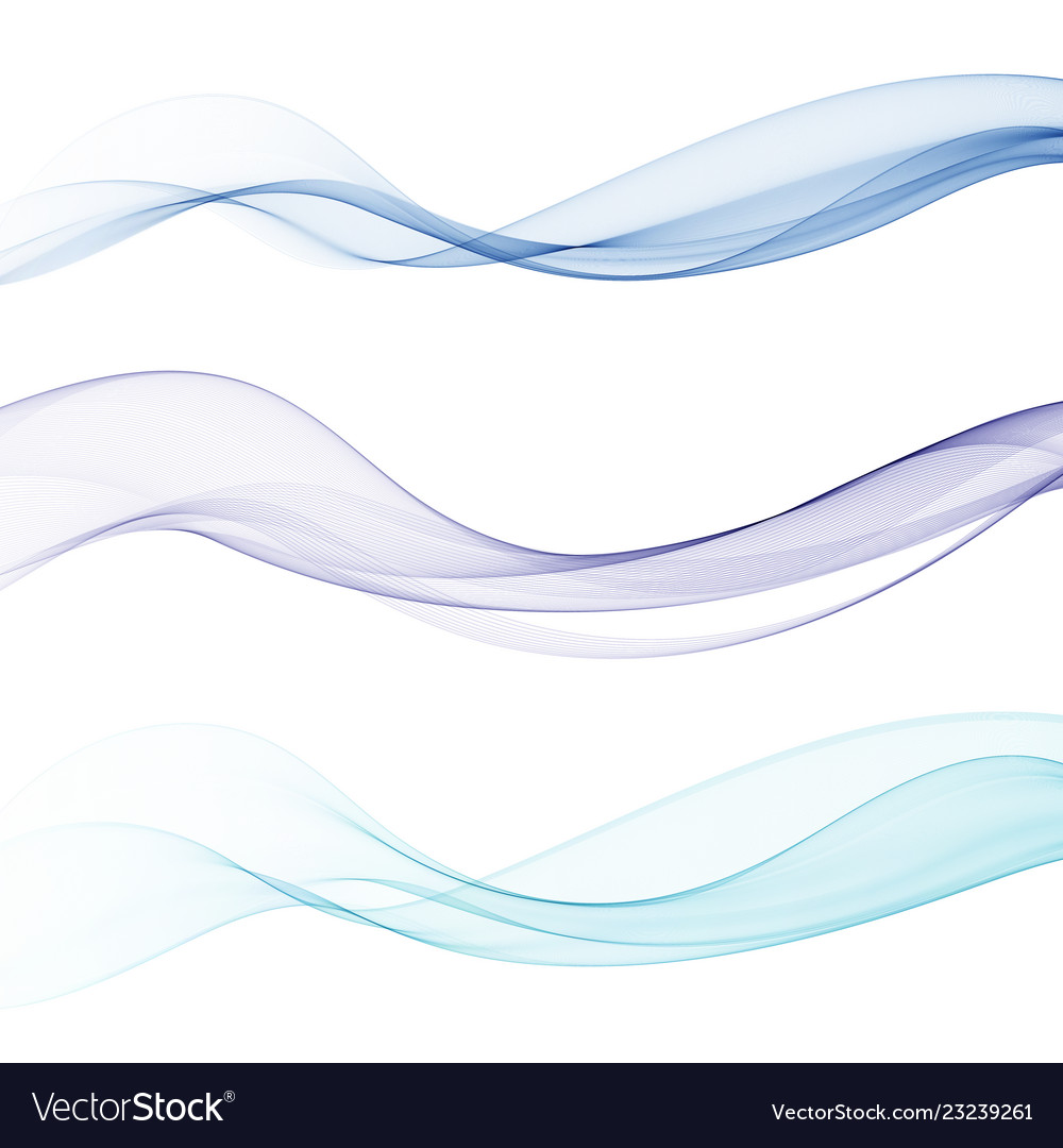 Set of abstract blue waves vector image Set of abstract blue waves