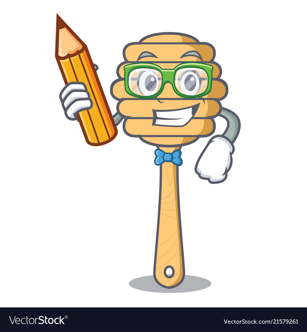 Student honey spoon character cartoon