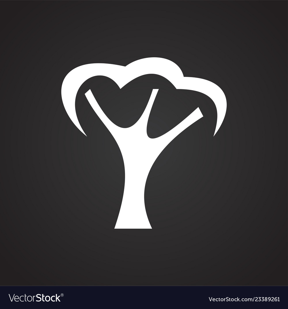 Tree icon on black background for graphic and web vector image Tree icon on black background for graphic and web