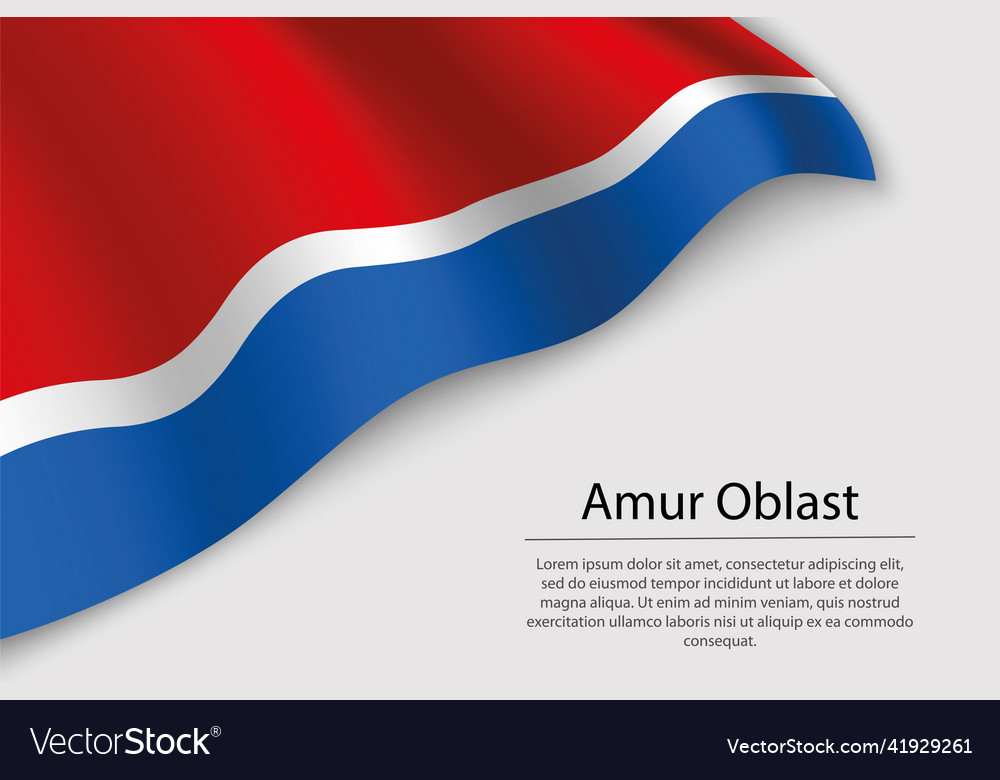 Wave flag of amur oblast is a region russia Vector Image