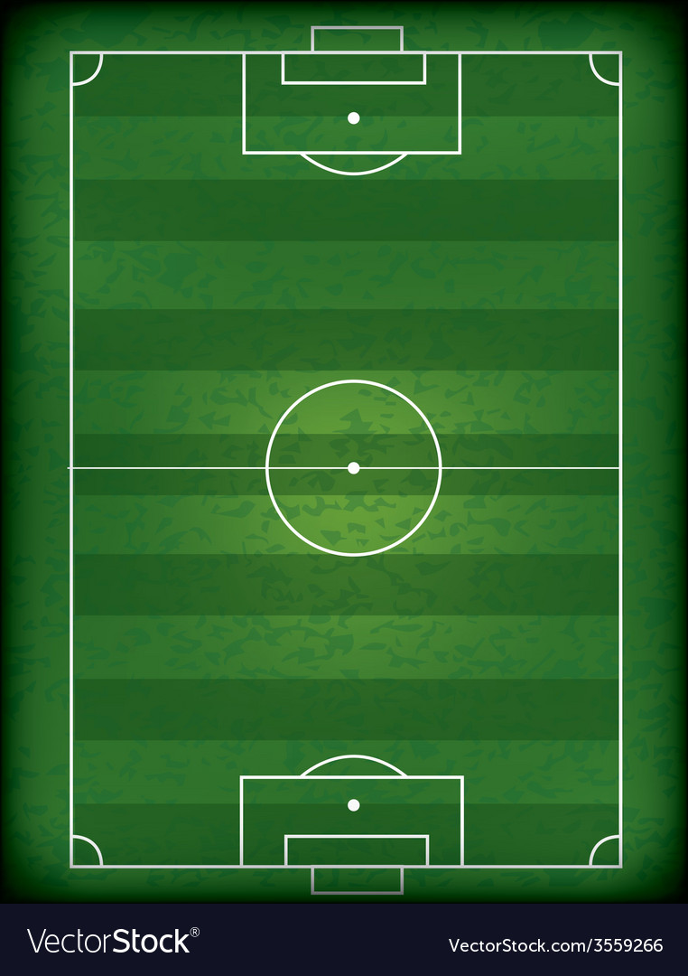 A green soccer field with all respective borders Vector Image