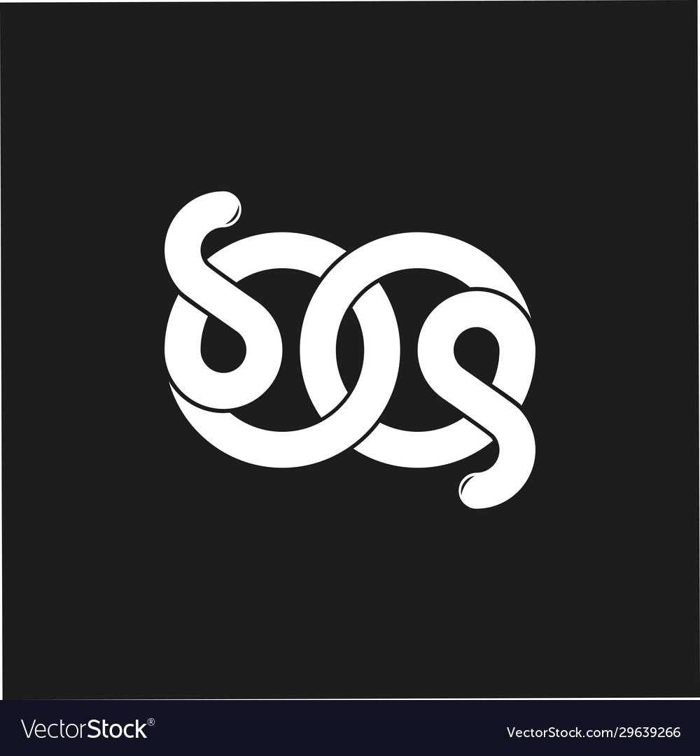 Abstract letter sp simple loop curves line logo vector image Abstract letter sp simple loop curves line logo