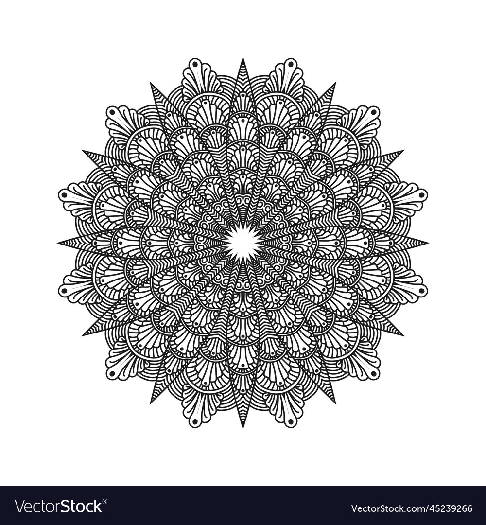 Black and white flower mandala designs