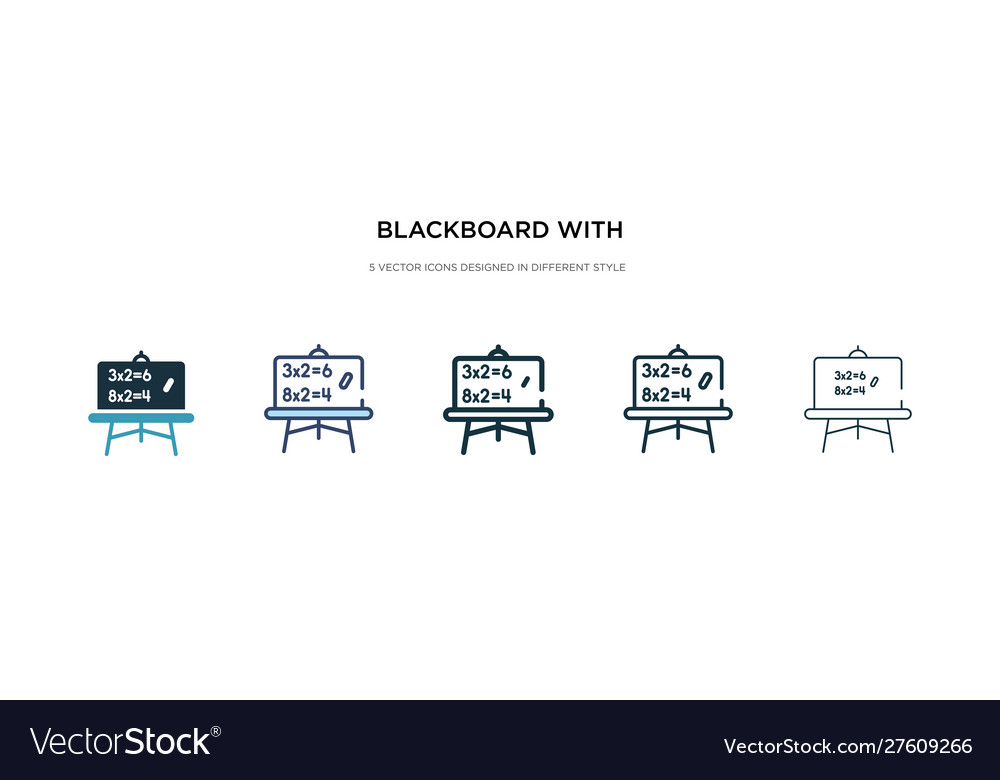 Blackboard with basic calculations icon vector image Blackboard with basic calculations icon