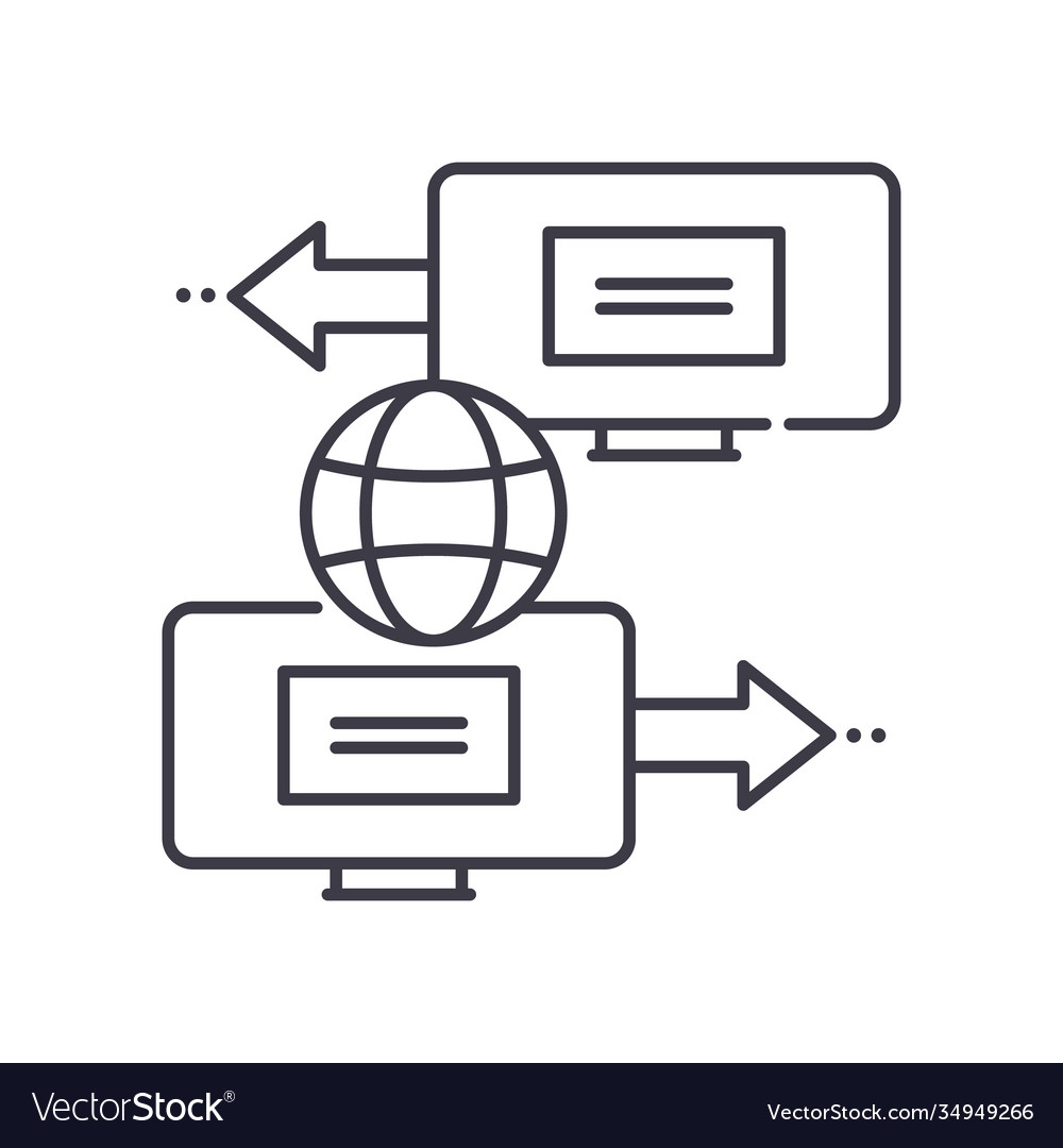 Data communication icon linear isolated vector image Data communication icon linear isolated
