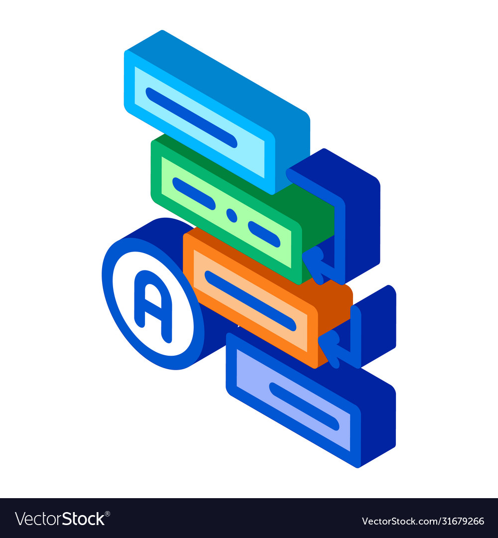 Graphische automatische Algorithmus isometrische Ikone vector image Graphische automatische Algorithmus isometrische Ikone
