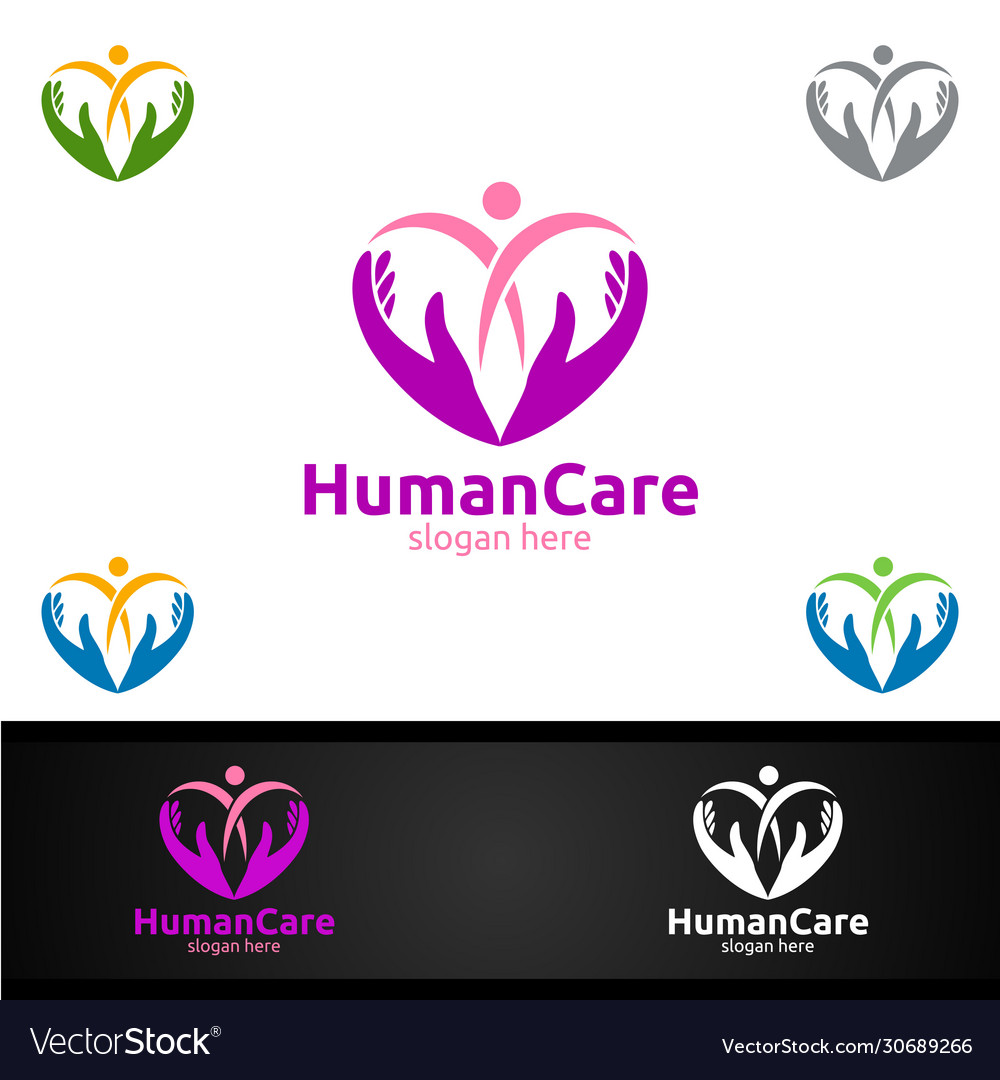 Health care and heart logo design for education Vector Image