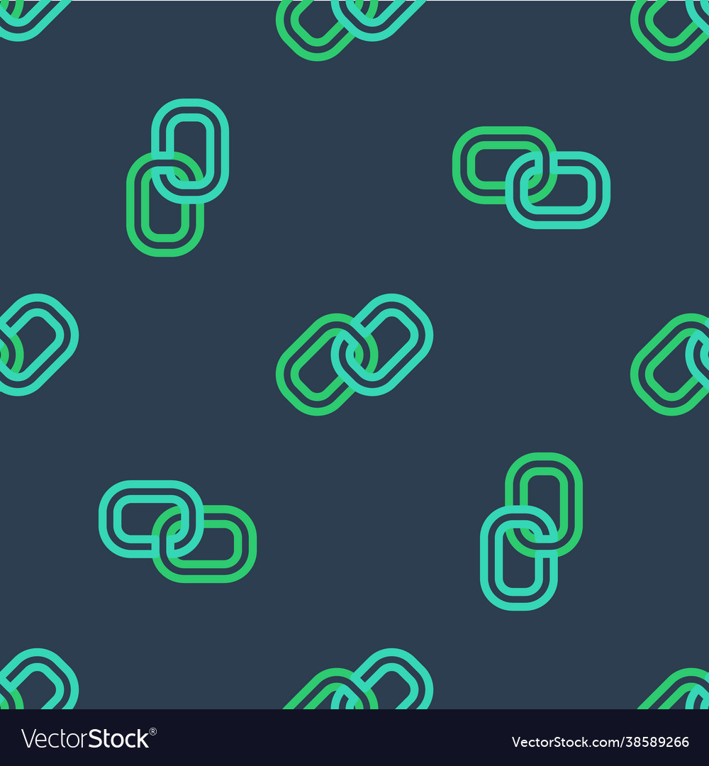 Line chain link icon isolated seamless pattern vector image Line chain link icon isolated seamless pattern