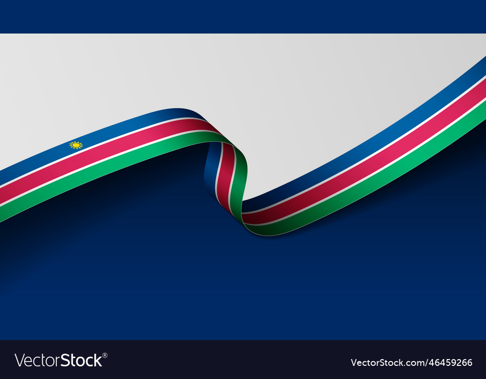 Namibia ribbon flag background vector image Namibia ribbon flag background