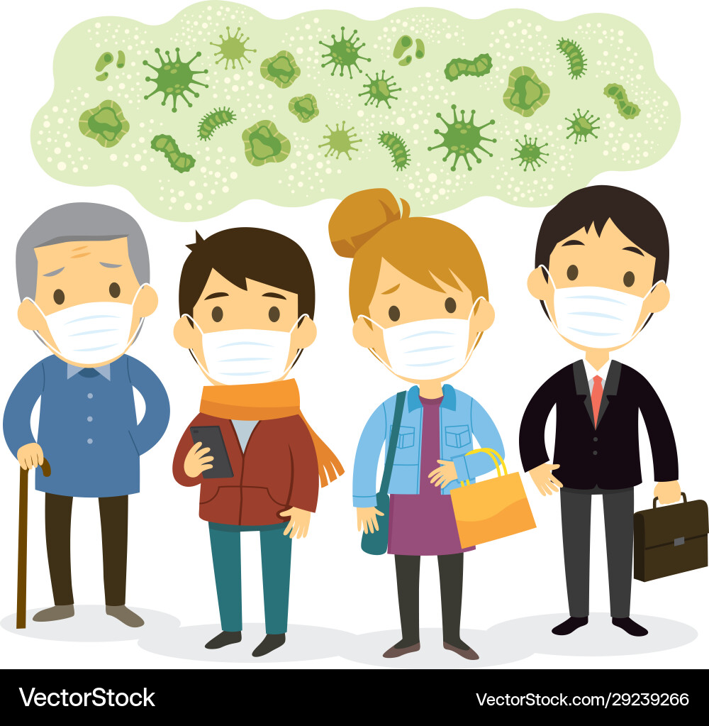 People wearing face masks against viruses Vector Image