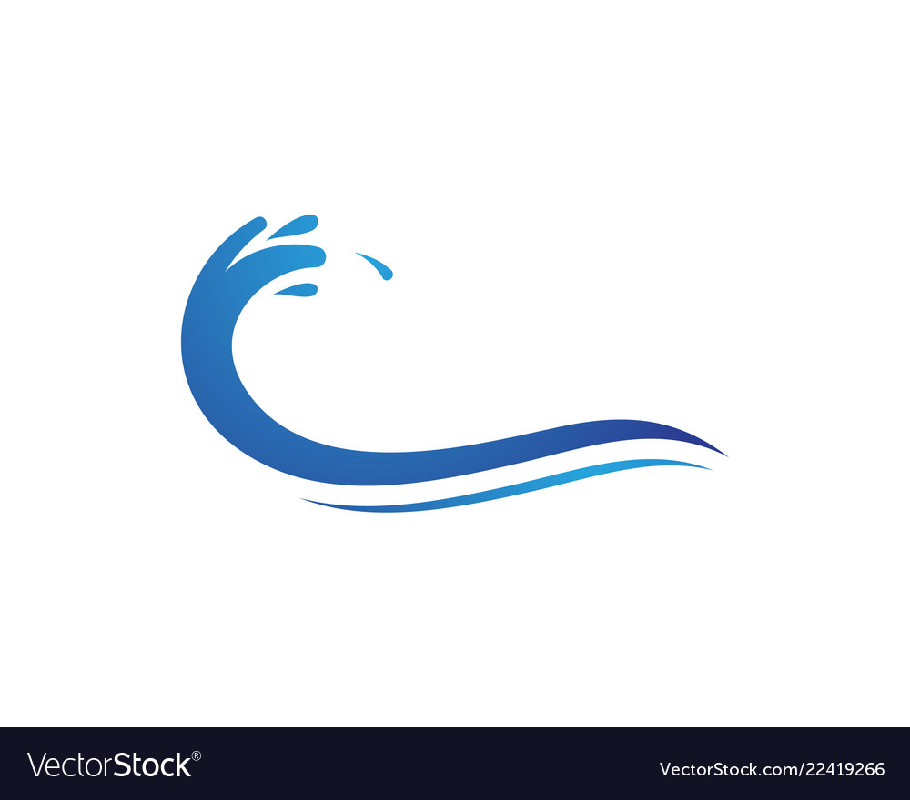 Splash water wave beach logo and symbol Royalty Free Vector