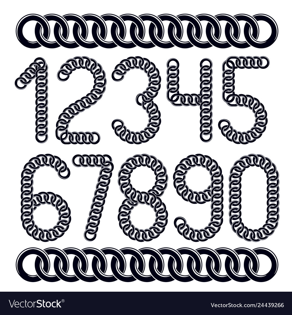 Trendy numbers collection numeration created vector image Trendy numbers collection numeration created