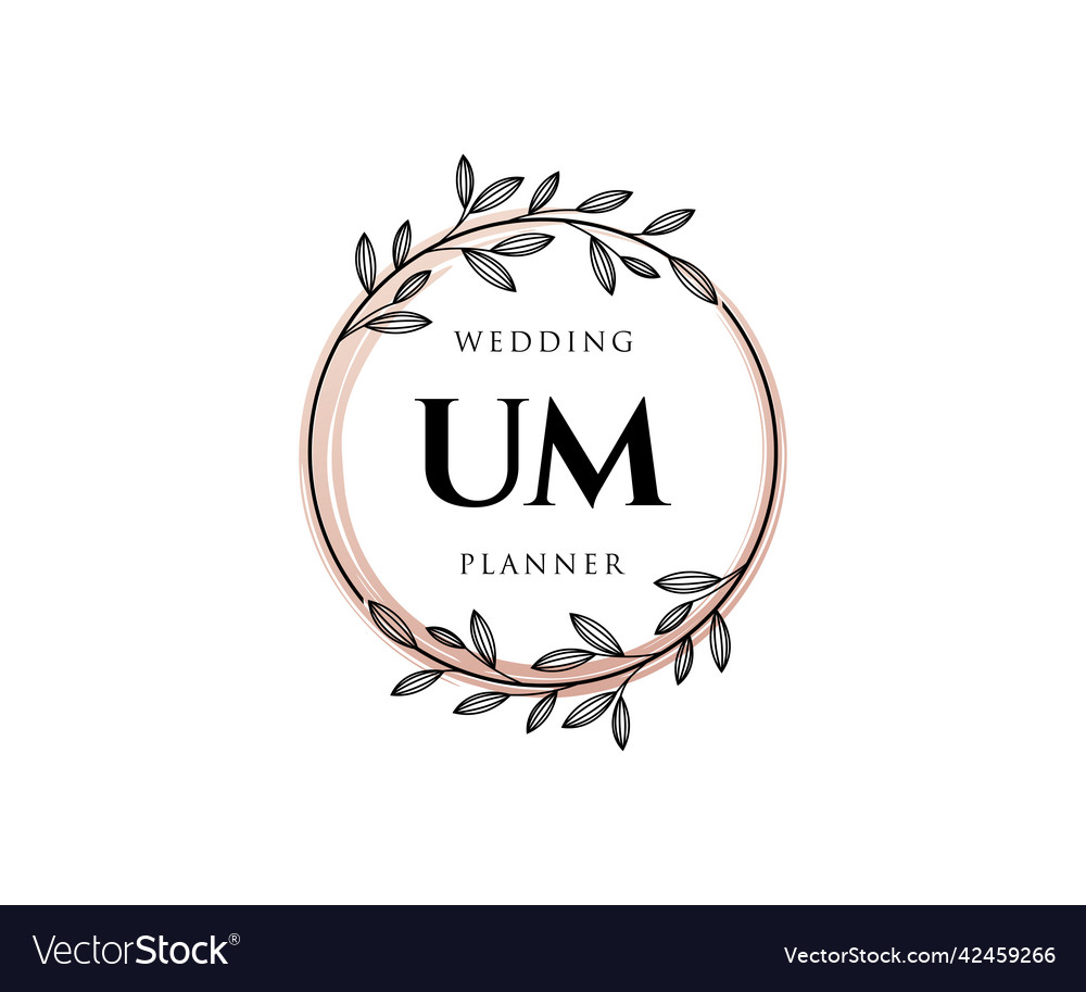 Um initials letter wedding monogram logos