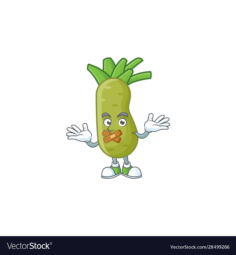 Wasabi cartoon character style with silent gesture