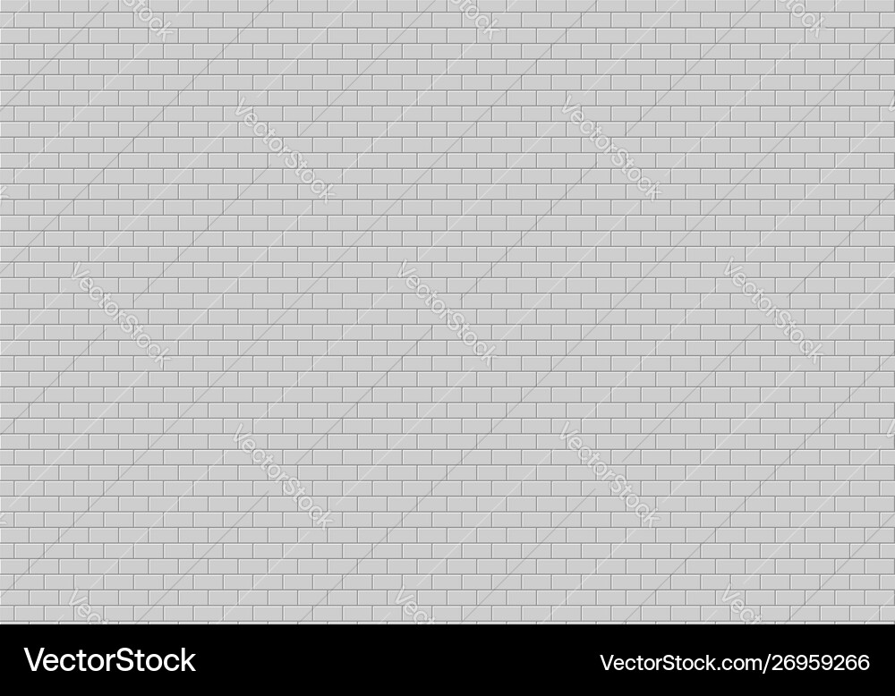 White brick wall background gray bricks texture Vector Image