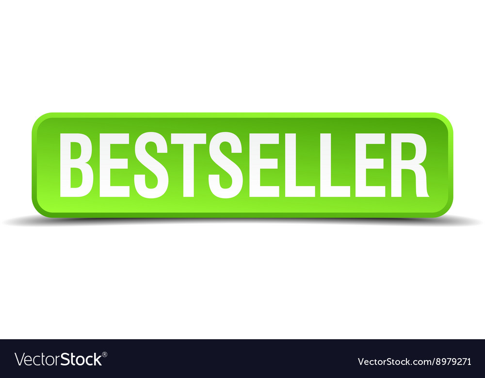 Bestseller green 3d realistic square isolated