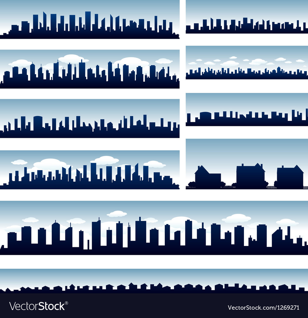 City skylines Royalty Free Vector Image - VectorStock