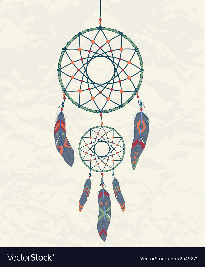 Colorful of dream catcher Royalty Free Vector Image