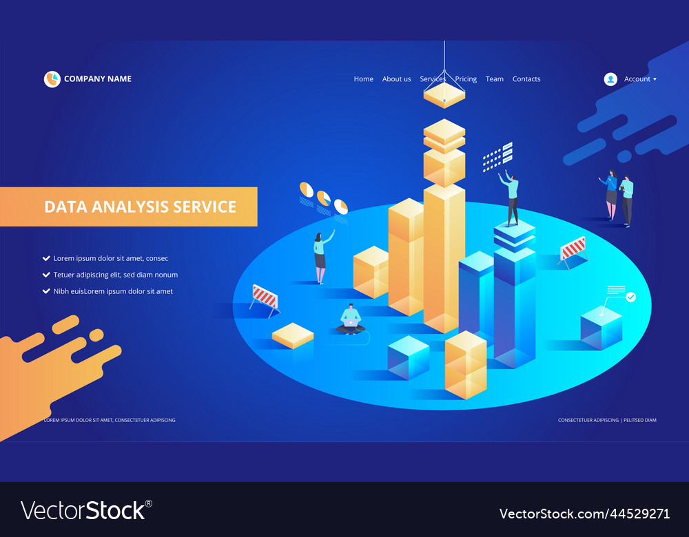Data analysis service isometric abstract