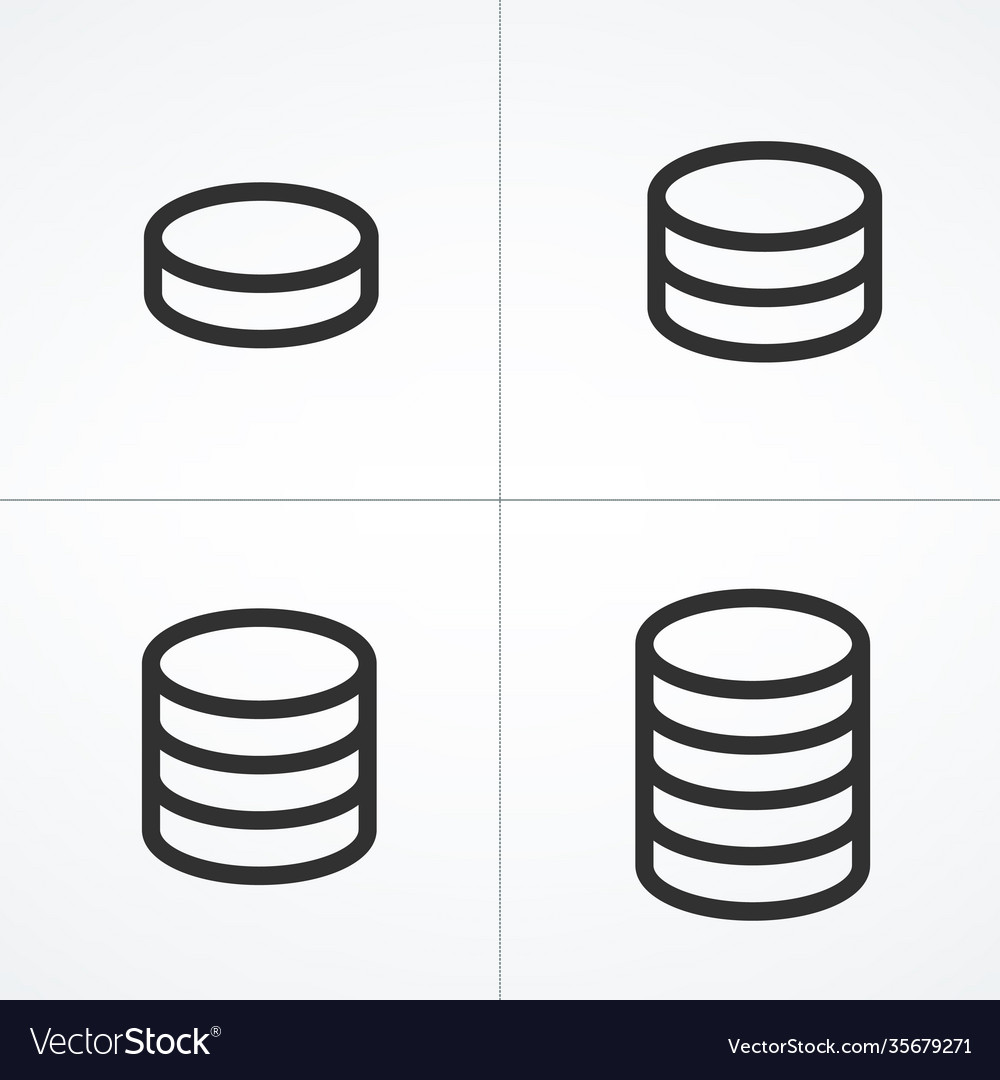 Database icon set storage network symbol data