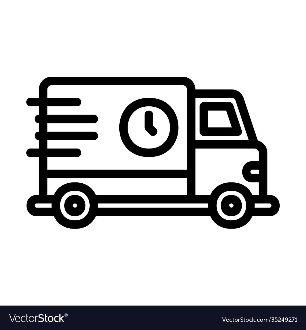 Fast delivery icon in line style for any projects vector image Fast delivery icon in line style for any projects