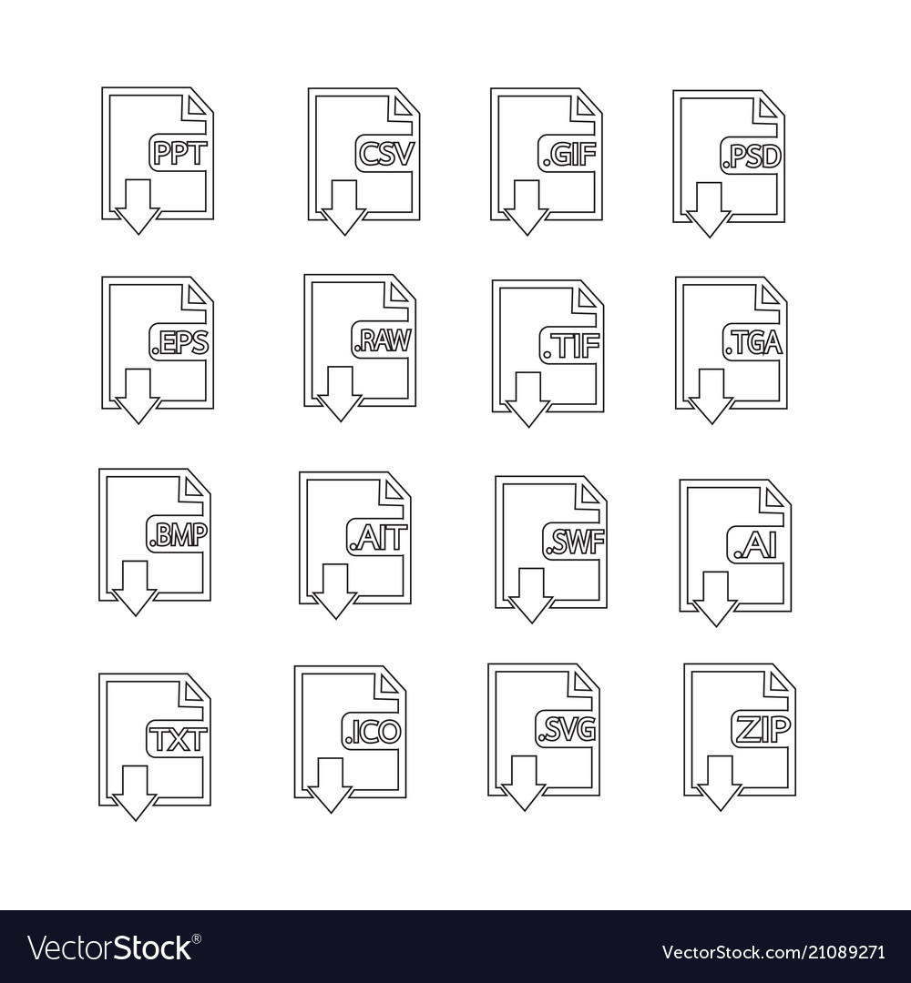 Files format icon set