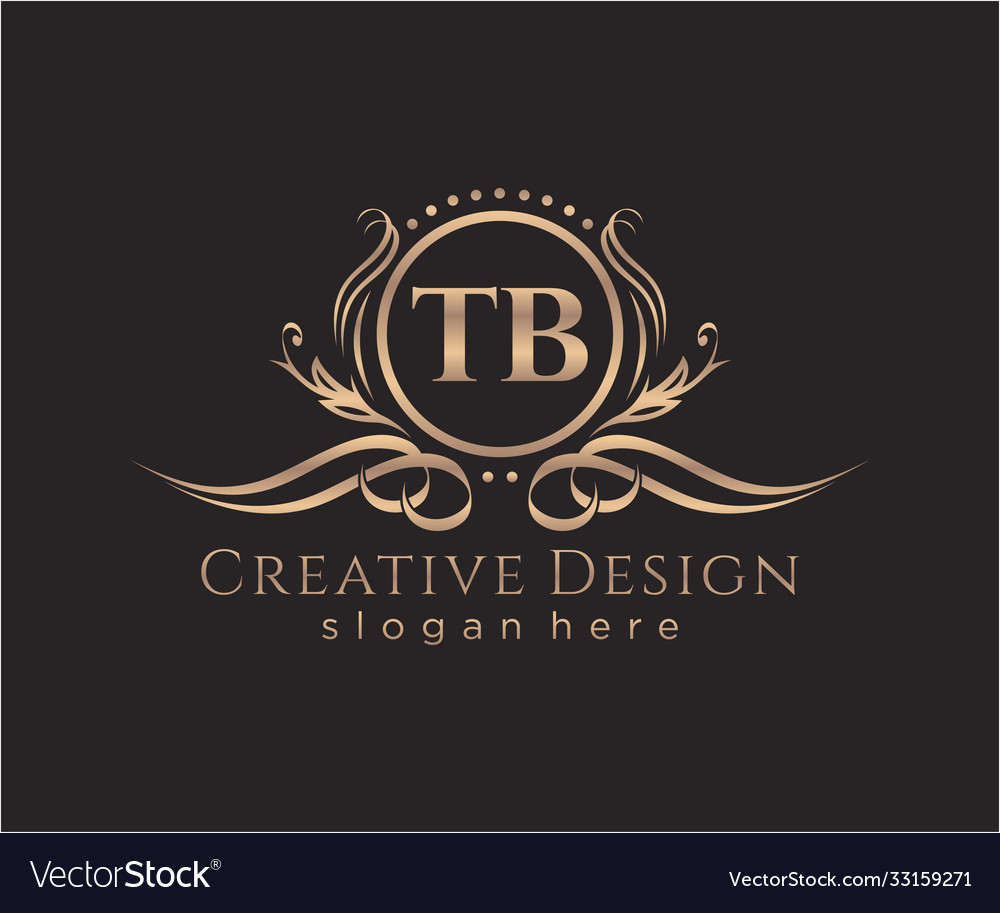 Initial tb beauty monogram and elegant logo design